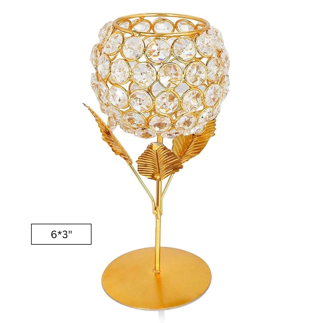 Home Decor Golden Rose Candle Holder for Home Decor