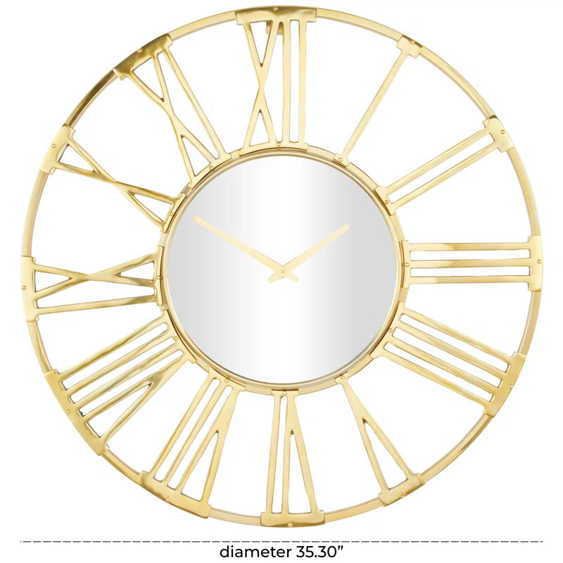 Home Decor: Metal Wall Clock Gold