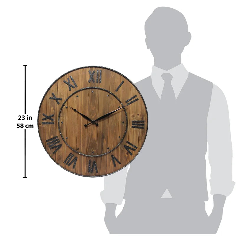 Home Decor: Wood Wall Clock Brown