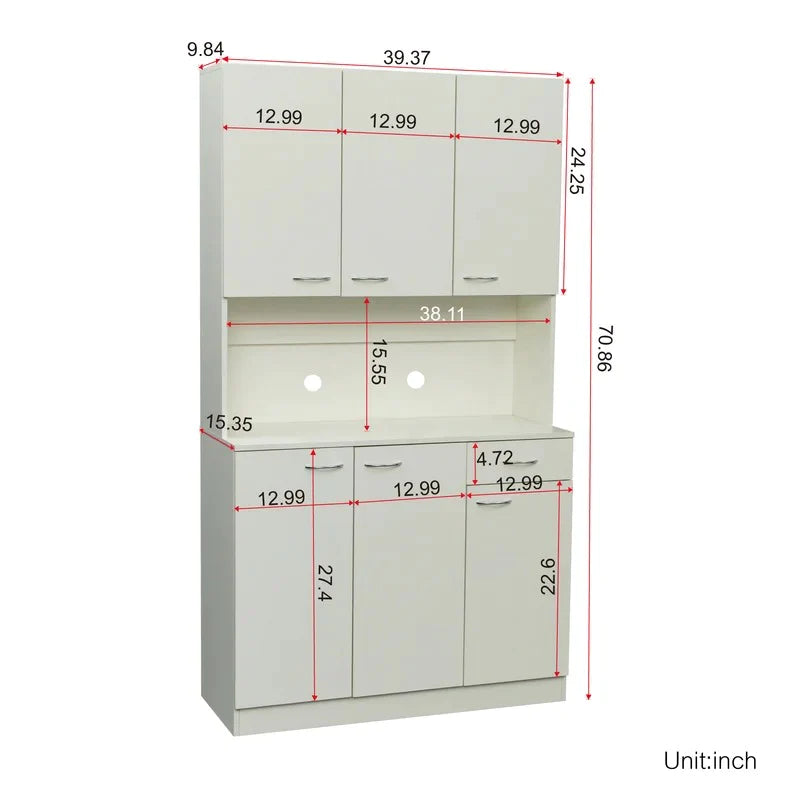 Hutch Cabinets: 39'' Wide Solid Wood Dining Hutch And Microwave Stands