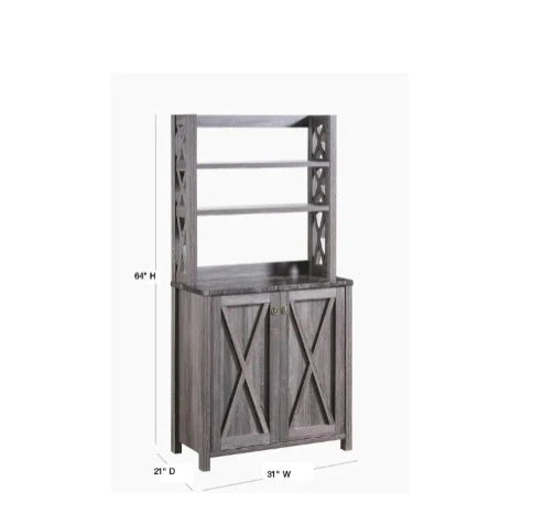 Hutch Cabinets: 64" Kitchen Cabinet & Microwave Stands
