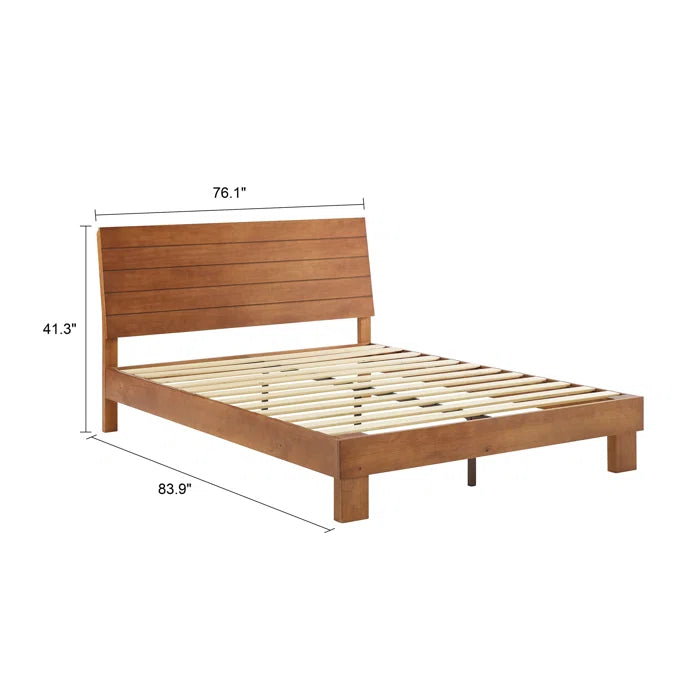 Hydraulic Bed: Addis Platform Bed with Adjustable Height Headboard for Bedroom