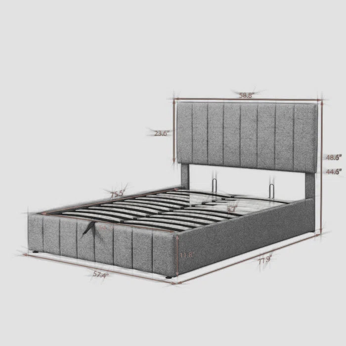 Hydraulic Bed: Upholstered Storage Bed