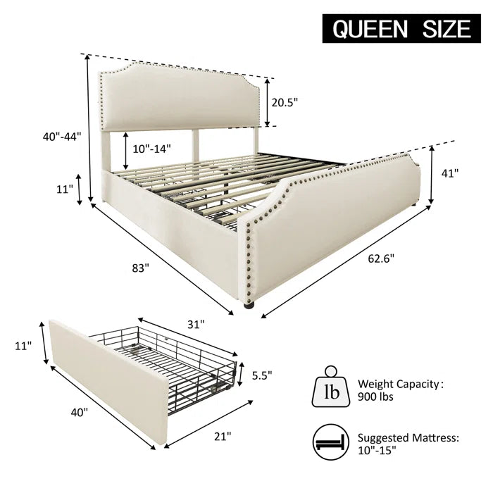 Hydraulic Bed: Upholstered Storage Bed