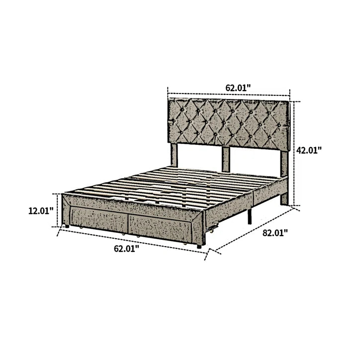 Hydraulic Bed: Upholstered Storage Bed