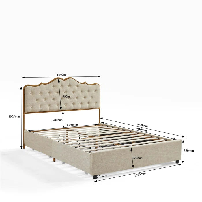 Hydraulic bed: Upholstered Storage Bed