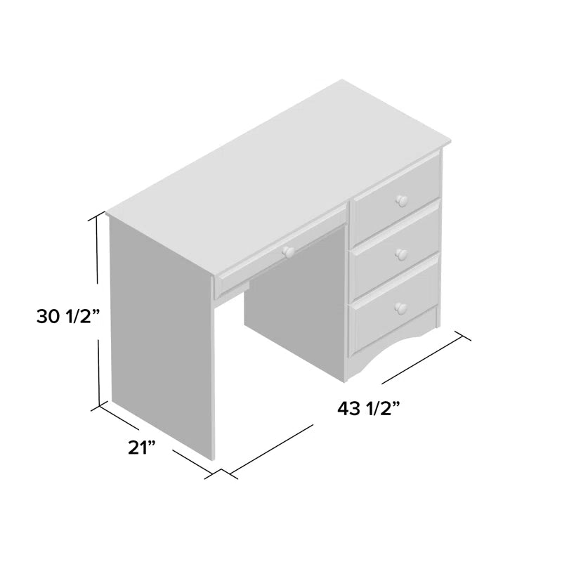 Kids Study Table: 43.5'' Desk White