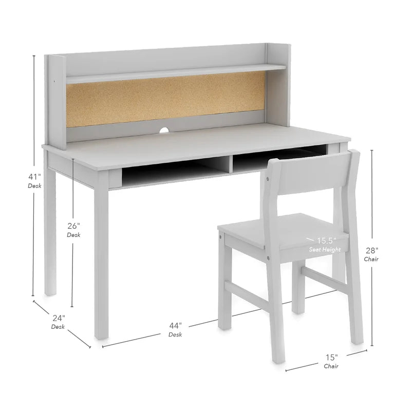 Kids Study Table: 44'' W Desk With Chair