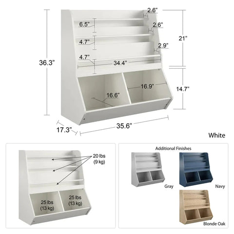 Kids Toy Storage Unit: Oak Toy Storage Organizer