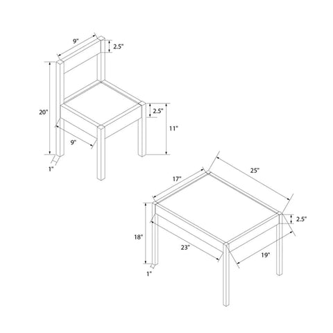 Kids Writing Table: Kids 5 Piece Rectangular Play / Activity Table and Chair Set