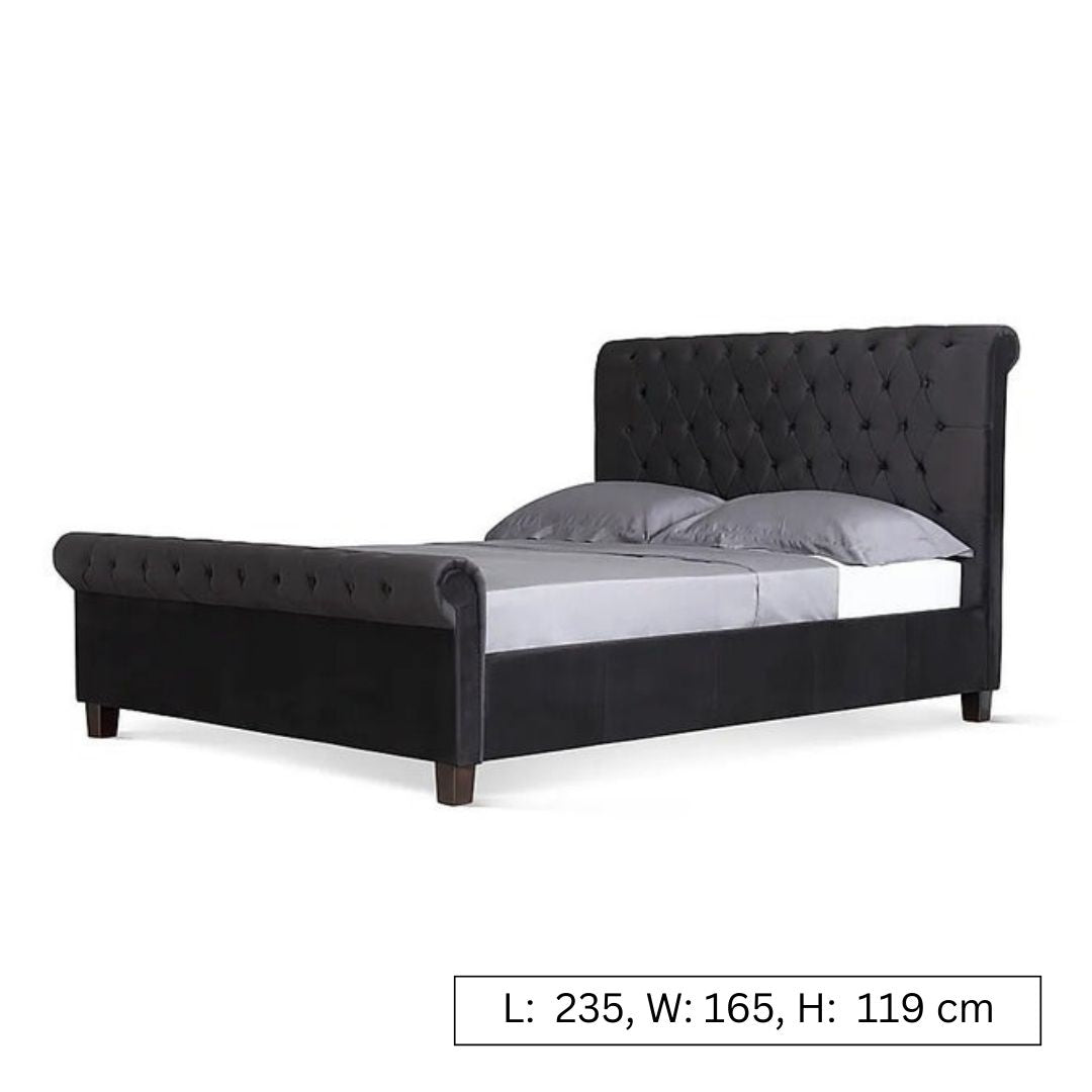 King Size Bed Black Velvet Super King Size Bed