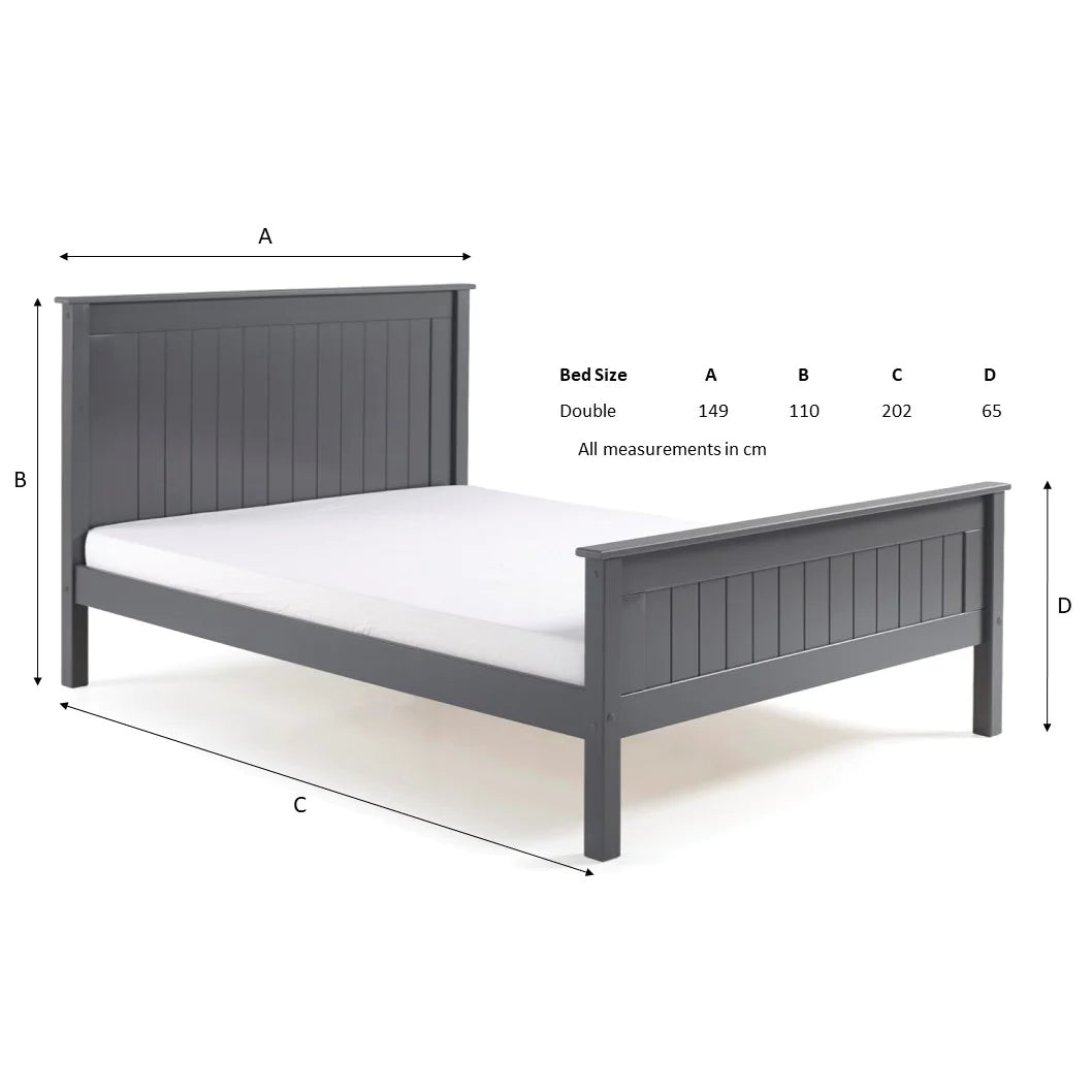 King Size Bed: Grey Wooden King Size Bed