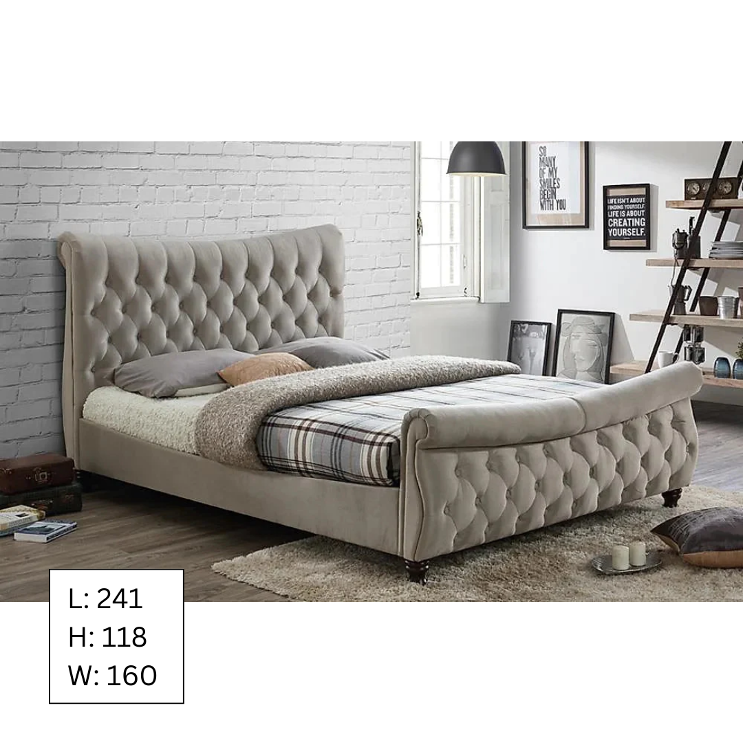 King Size Bed Stone Fabric King Size Bed