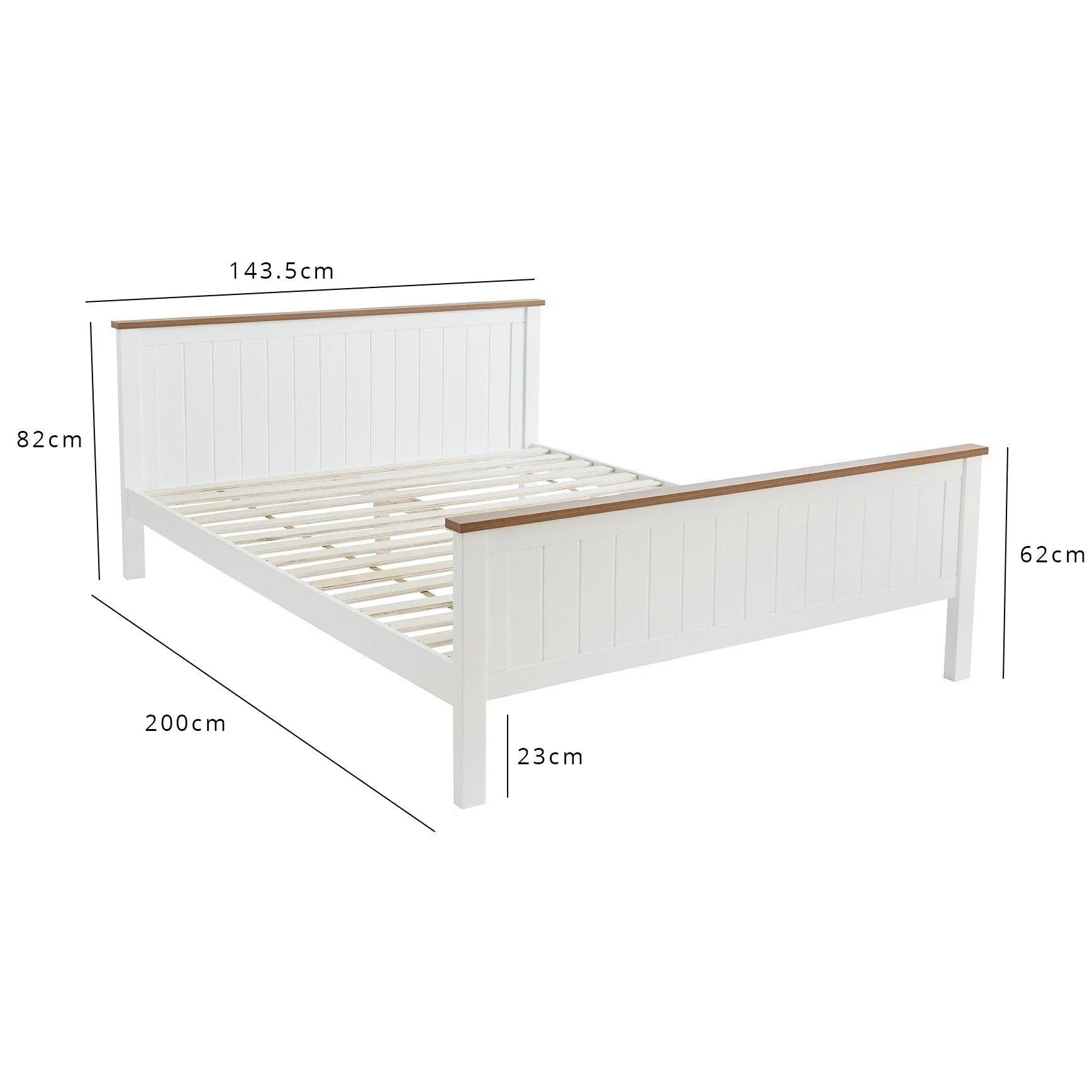 King Size Bed: White Wooden King Size Bed