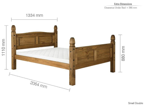 King Size Bed: Wooden King Size Bed with High Foot End