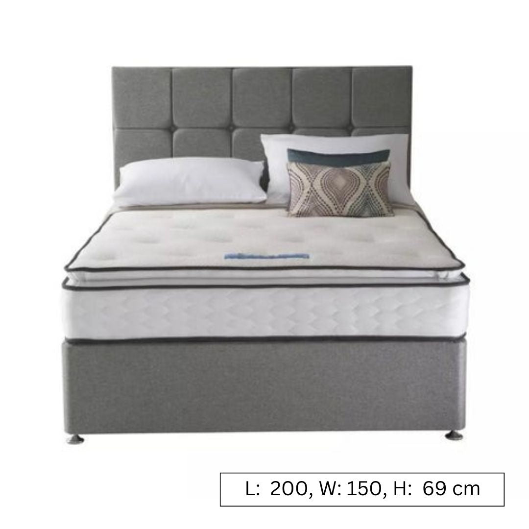 King Size Grey Pillowtop King Size Bed With Storage