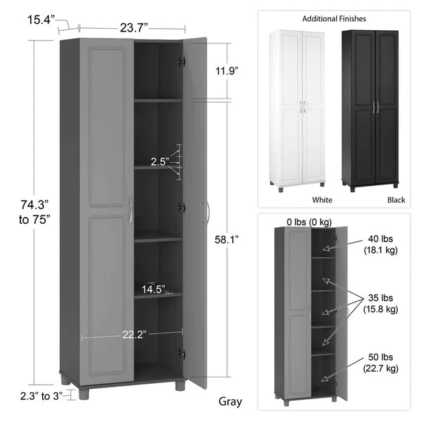 Kitchen Almirah: Two Door White Almirah