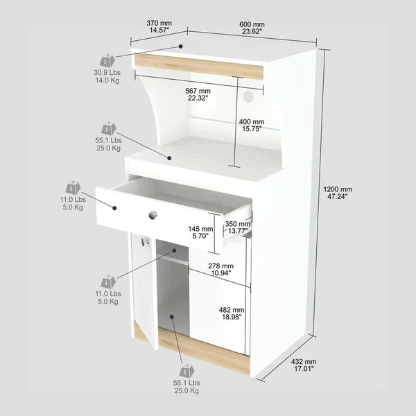 Kitchen Cabinet: 47" Kitchen Storage Pantry