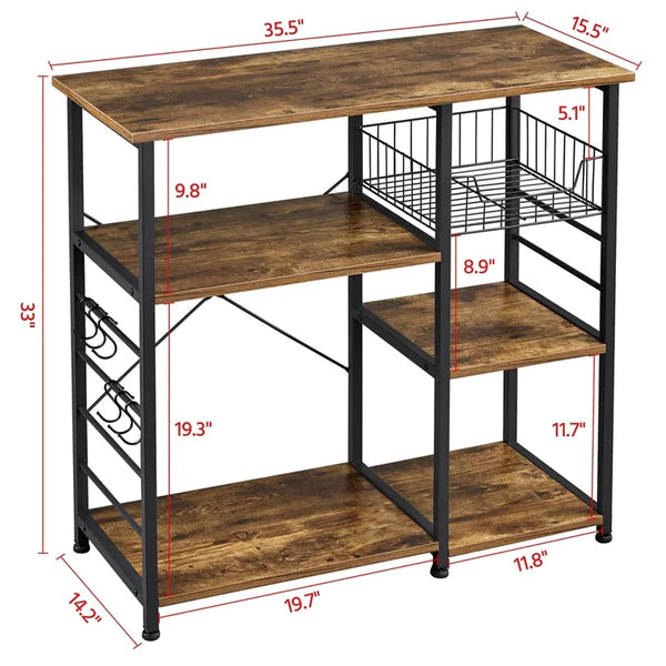 Kitchen Island: 35.4'' Stainless Steel Kitchen Island