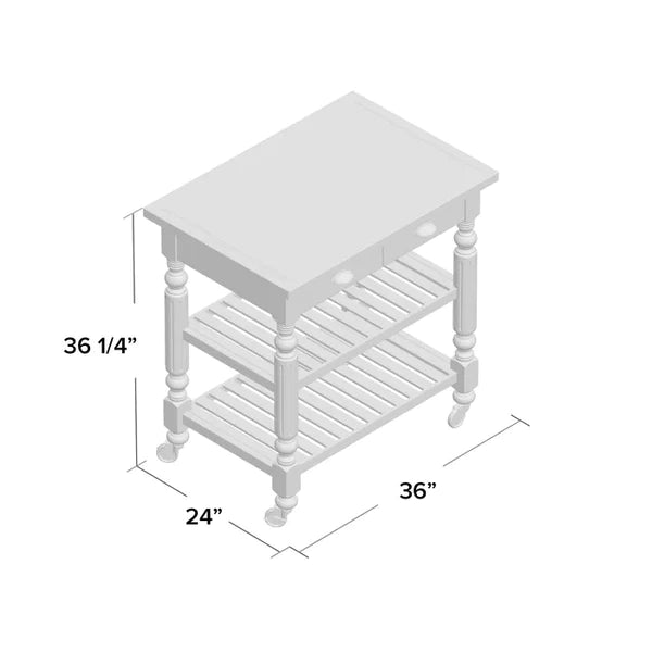 Kitchen Island: Rolling Kitchen Island Table with Solid Wood Top