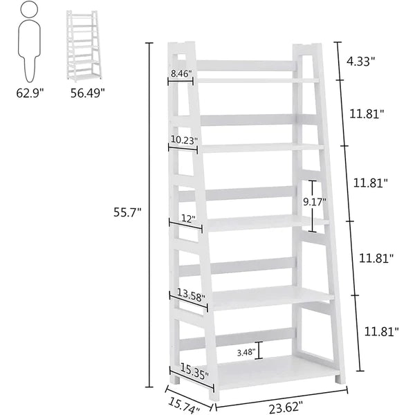 Kitchen Shelves : 55.7" H x 23.62" W x 15.74" D Wooden Showcase Multifunctional Shelving Unit