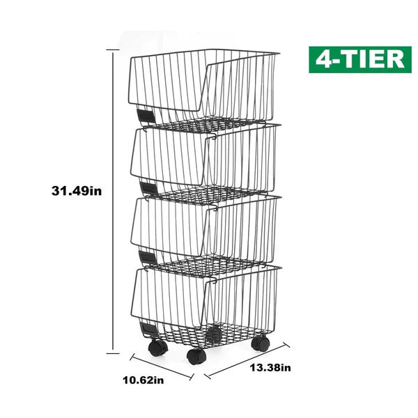 Kitchen Racks: Florida 31.49" H x 10.62" W x 13.38" D Market Basket Kitchen Storage Rack