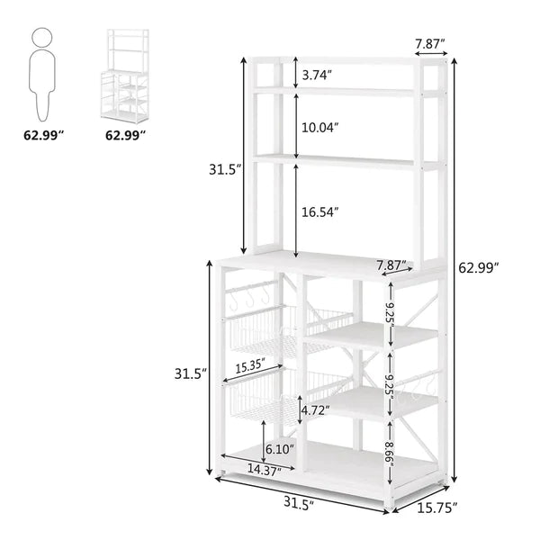 Kitchen Racks: Jeyufo 62.99" H x 31.5" W x 15.75" D Storage Rack