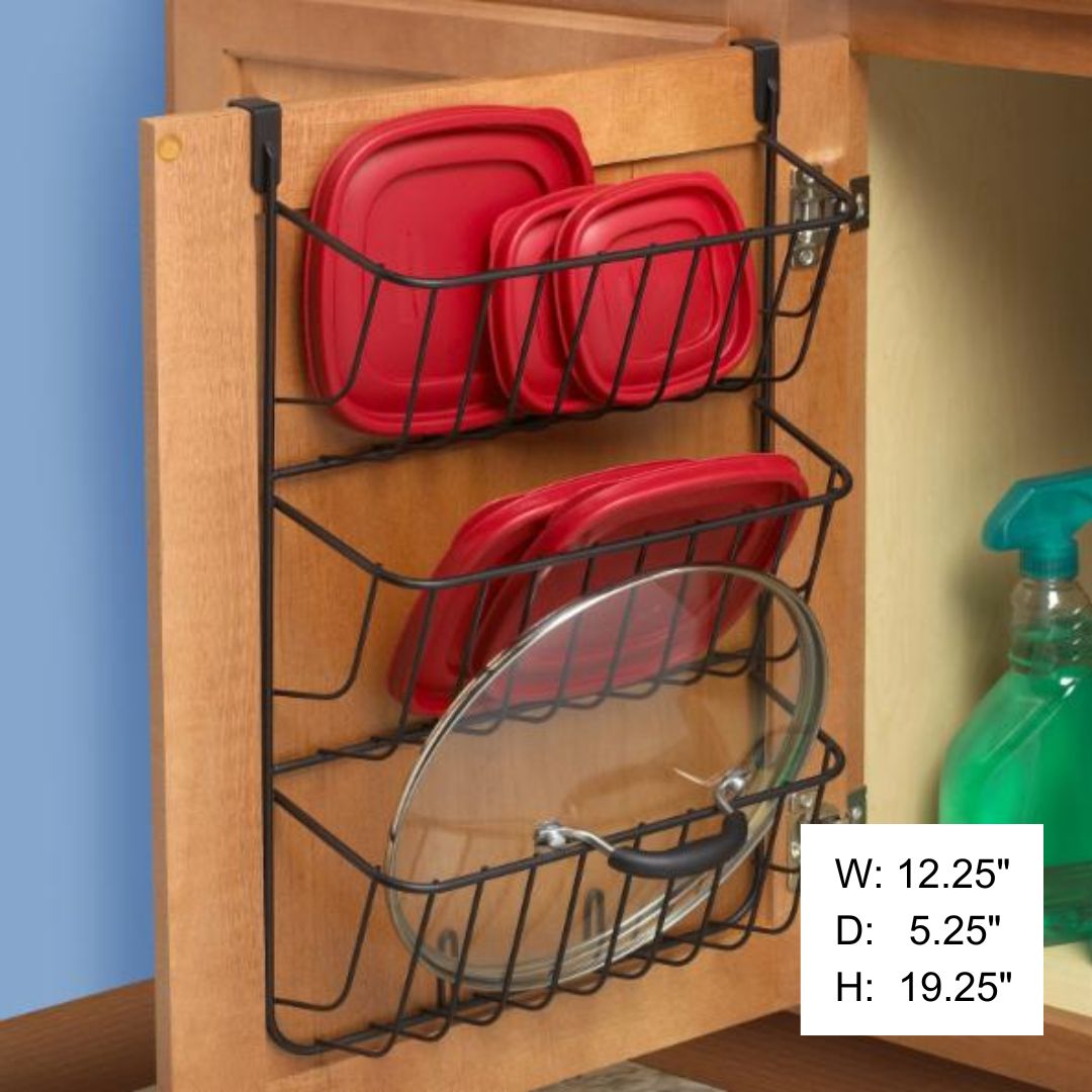 Kitchen Storage Unit Diversified Over the Cabinet 3 Tier Lid Holder
