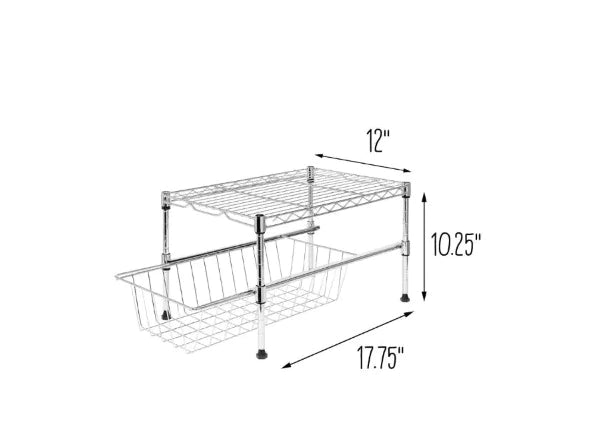 Kitchen Storage Unit: Tifuno Adjustable Shelf with Under Cabinet Storage