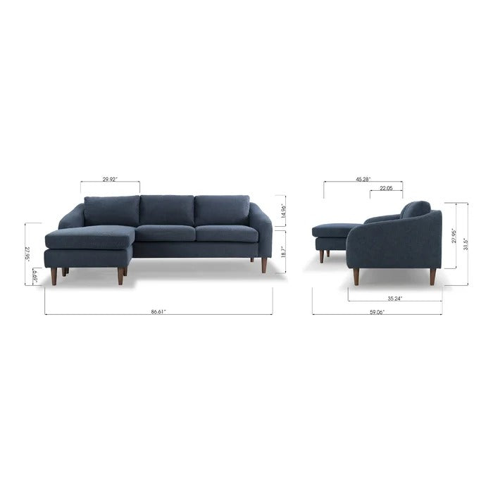 L Shape Sofa Set: Chaise Sectional - Reversible Sof Set