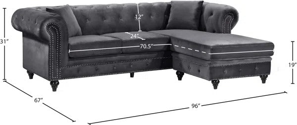 L Shape Sofa Set: Chesterfield-Inspired Design