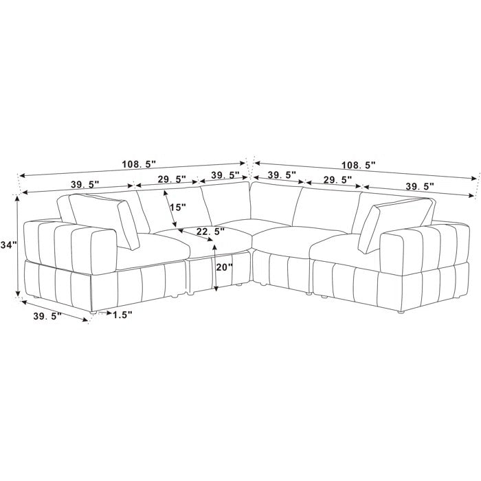 L Shape Sofa Set: Cozy Modular Sectional Sofa