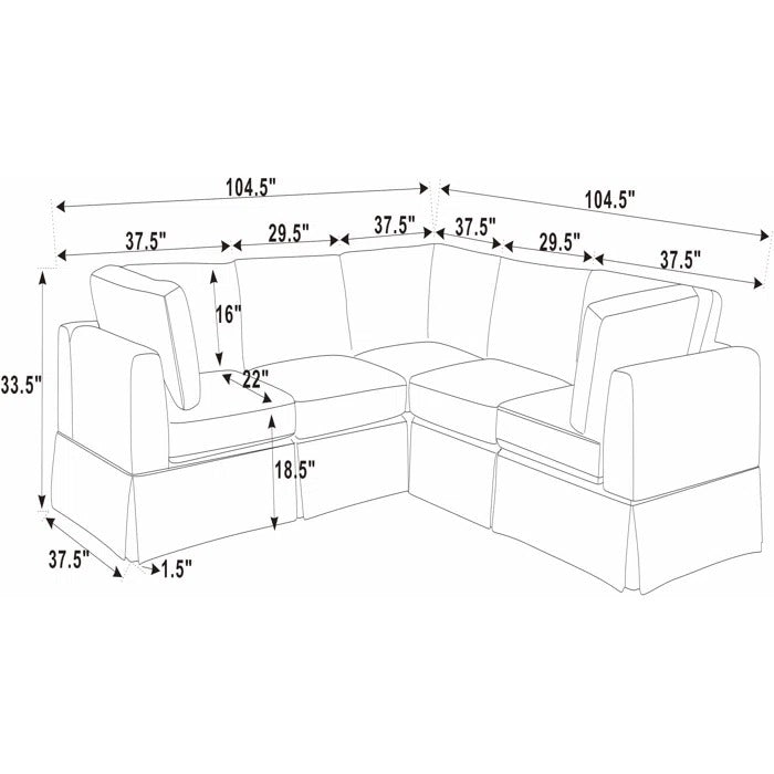 L Shape Sofa Set:  Reversible Corner Sectional