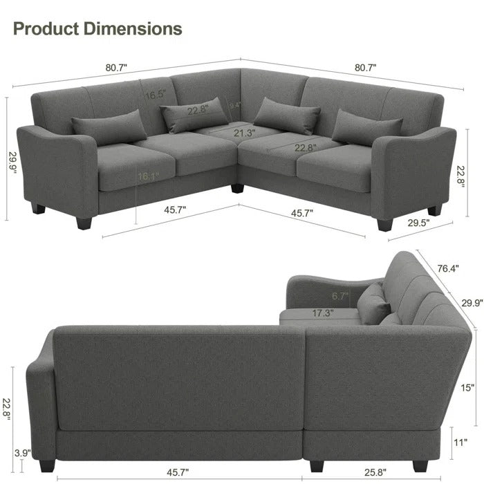 L Shape Sofa Set: Versatile Small Sectional Sofa