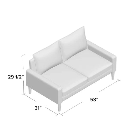 Loveseat: 53'' Velvet