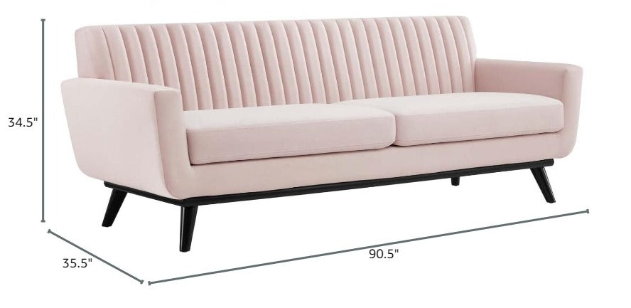 Loveseat: 64" Wide Faux Leatherette Square Arm Loveseat