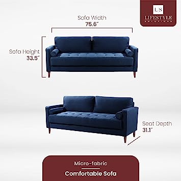 Loveseat: 69.68'' Velvet Square Arm Sofa