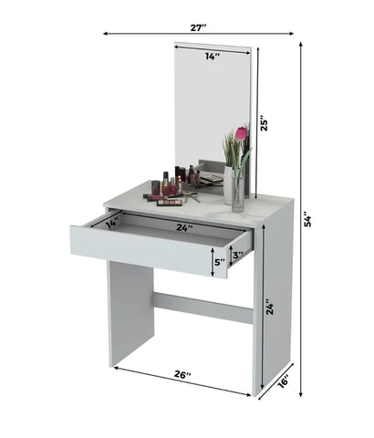 Makeup Vanity: White Dressing Table With Light Bulbs