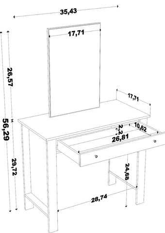 Makeup Vanity: Modern Style White Dressing Table