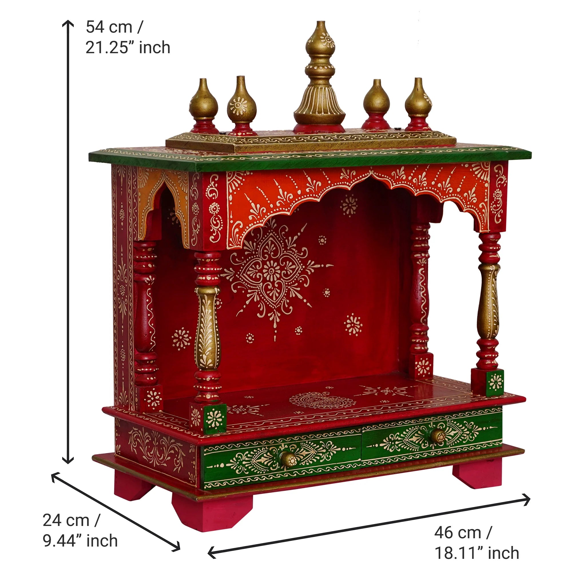 Mandir: Hardwood Rajasthani Art Wooden Temple