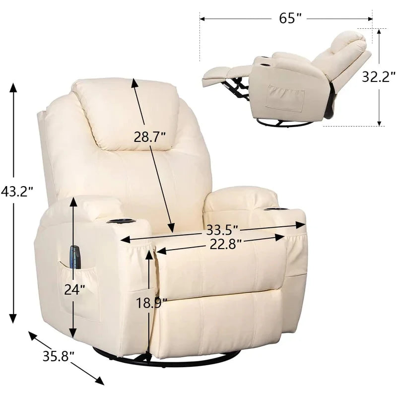 Massage Chairs: Classic Leatherette Heated Massage Chair