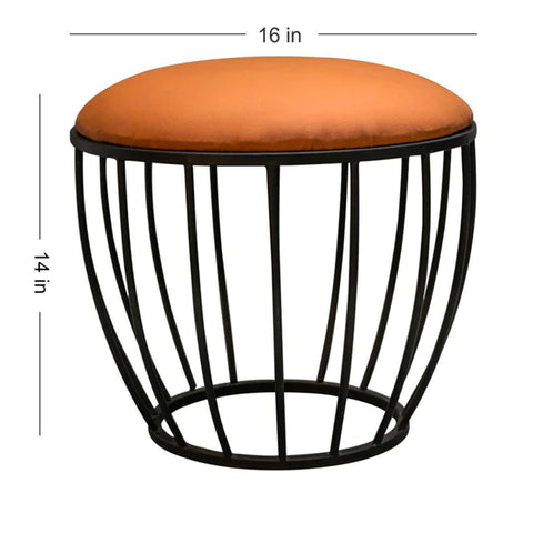 Metallic Stools: Caramel Leatherette Cage Ottoman