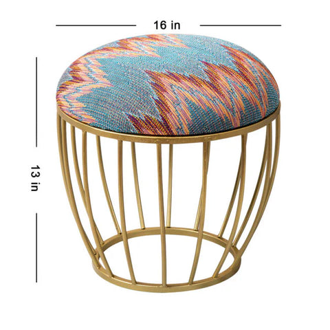 Metallic Stools: Multicolor Metallic Cage Ottoman