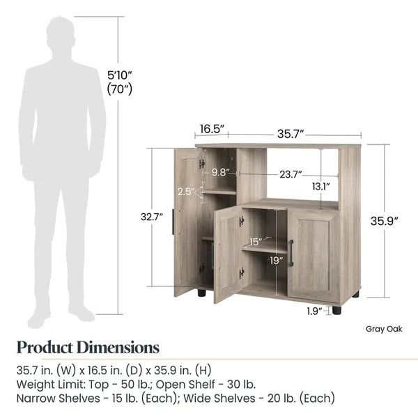 Microwave Stands: 36" Kitchen Microwave Stand And Hutch Cabinets