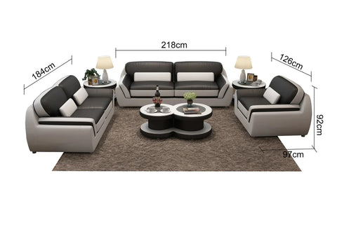 Modern Sofa Set: 5 Seater Leatherette Sofa Set