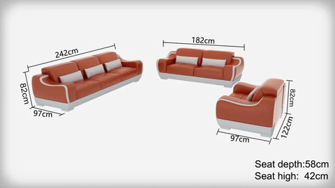 Modern Sofa Set: 6 Seater Leatherette Sofa Set