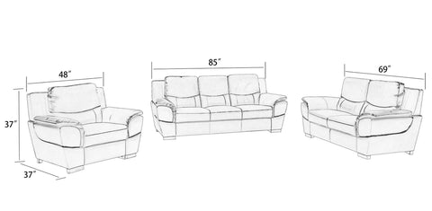 Modern Sofa Set: 6 Seater Leatherette Sofa Set