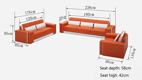 Modern Sofa Set: 6 Seater Leatherette Sofa Set