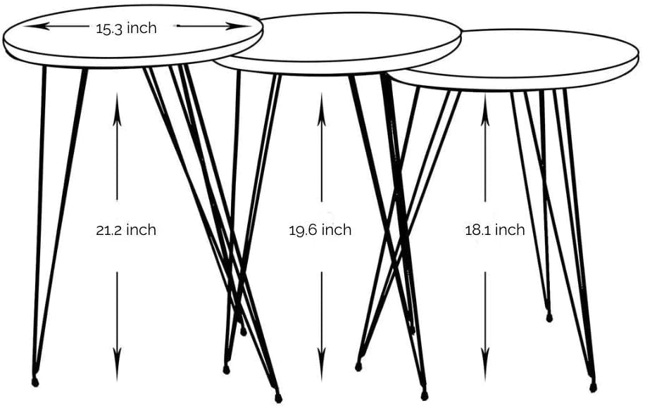 Nest Of Tables : 3 HIGH Gloss Nesting End Tables Nightstands