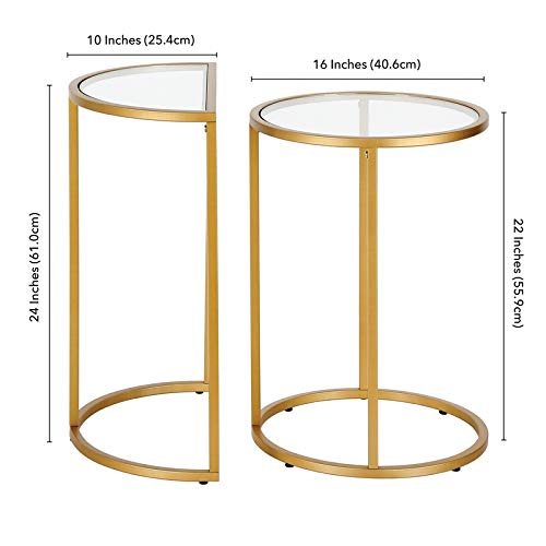 Nest Of Tables: Nesting Accent Table Set of 2, Gold Metal